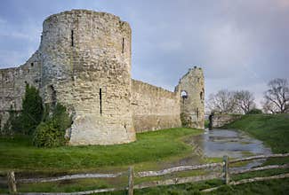 Pevensey Castle Ruins, Sussex, UK
