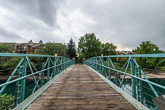 Cityscape from Canal Walk in Indianapolis, Indiana