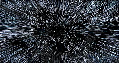Hyperspace through dense starfield cluster