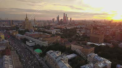 The old districts of Moscow in the evening