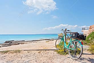 Formentera beach and bicycle