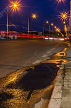 Light trails at blue hour