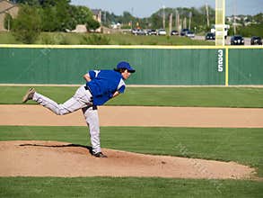 High school baseball pitcher
