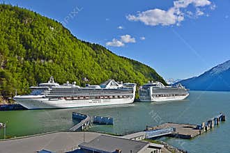 Coral Princess and Ruby Princess in Skagway Alaska