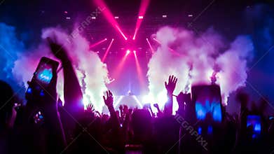 Happy People Dance in Nightclub Party Concert