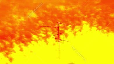 TV Television aerial antenna majestic cirrocumulus clouds