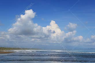 Tropical seascape w clouds n sky