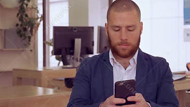 Young worker in start up use mobile phone