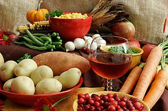 Assortment Of Thanksgiving Foods