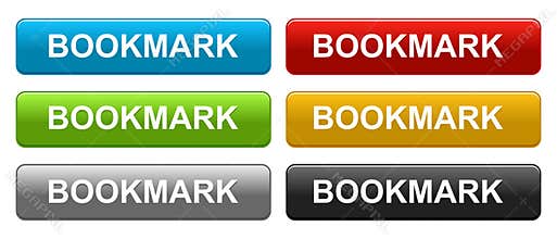Bookmark web buttons colorful on white