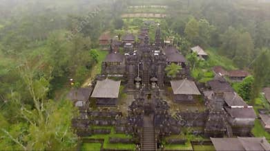 Aerial footage and drone video of Besakih Temple on Bali island