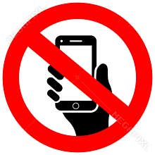 No cell phone vector sign