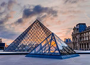 The Sunset of The Louvre Museum