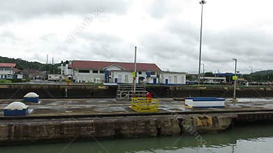 Panama canal locks, freight, shipping, transportation