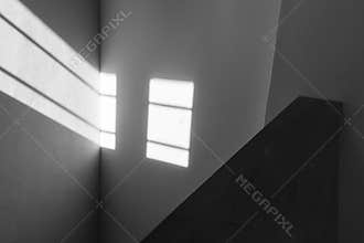 Light beam window shades geometrical lines texture.