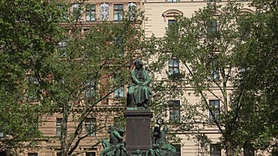 View of the monument to Ludwig van Beethoven on a Sunny day. Vienna, Austria