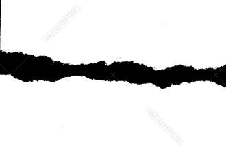 White torn paper on black background with copy space