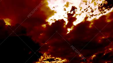 Burning Fire Clouds like Devil Hell