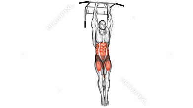 Hanging oblique knee raise exercise