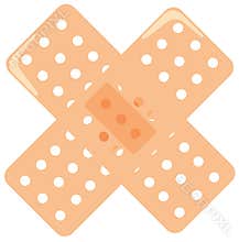 Bandaids in a cross