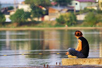 Girl fishing