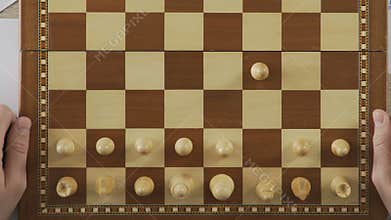 Businessmen playing chess game, business strategy, rivalry on business market