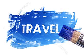 Painting travel word