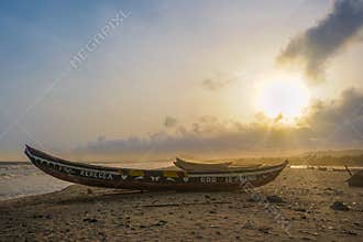 Ghana Boat Sunset Accra
