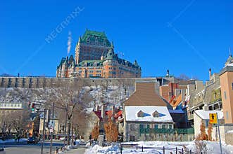 Historic Chateau Frontenac in Quebec City, QC, Canada