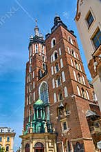 St. Mary`s catholic church Bazylika Mariacka in Krakow, Poland