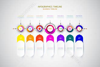 Infographic business template timeline technology element with 3
