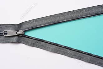 Close up of zipper for material design