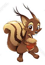 Squirrel, funny cartoon character