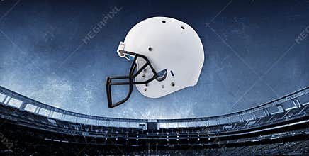 Football Stadium Background with Helmet