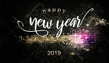 Happy New Year 2019 background with sparklers