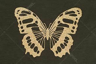Gold applique in the form of a butterfly