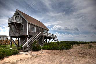 Rhode Island Beach House and Sand Dunes on the Atlantic Ocean