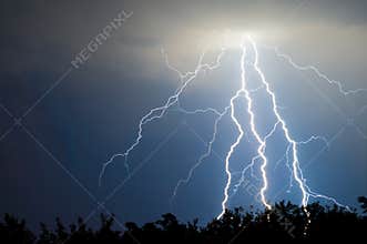 Lightnings and thunder bold stike