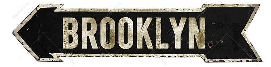 Brooklyn Street Sign Grunge Arrow