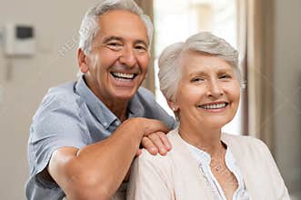 Happy senior couple smiling