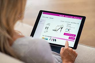 Woman doing online shopping