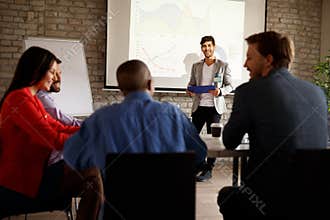 Lecturer interacts with audience during presentation