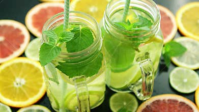 Glasses of citrus lemonade