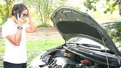 Car broken down on the road side