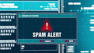 48. Spam Alert Warning Notification on Digital Security Alert on Screen.