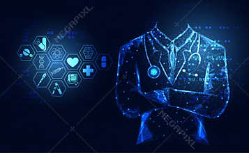 Abstract health medical science healthcare icon digital technology doctor concept modern innovation,Treatment,medicine on hi tech