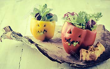 Rustic vintage Halloween food table decorations