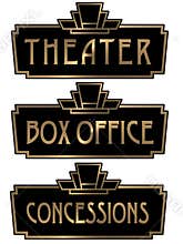 Art Deco Theater Box Office Sign Plaque