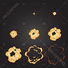 Cartoon explosion sprite sheet animation. Design element for game or animation