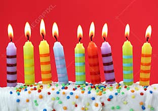 Nine birthday candles